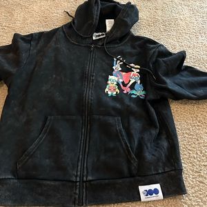 Open Zipper Hoodie Sweatshirt -Juniors Size Small Black